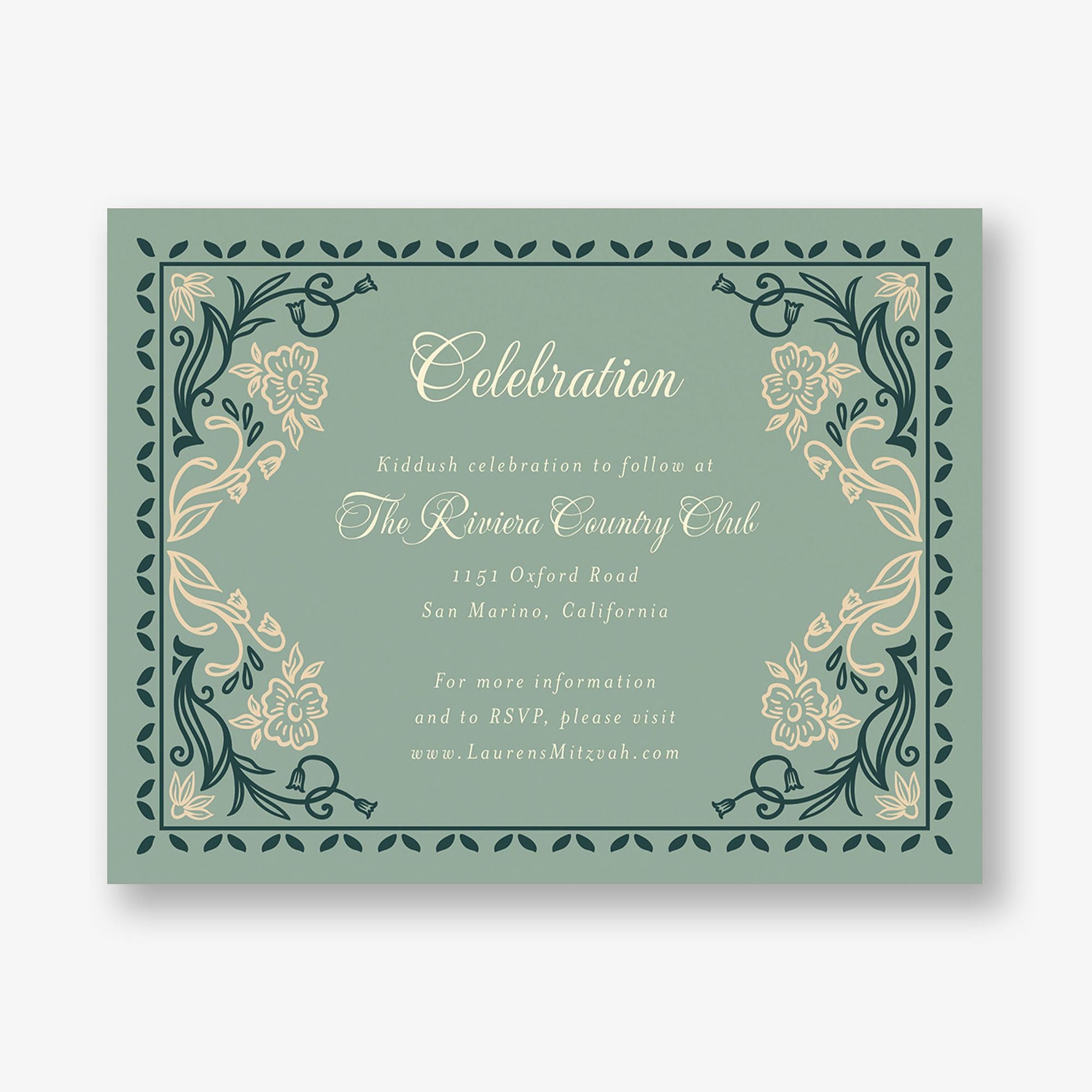 Folk Floral Bat Mitzvah Information - Image 2