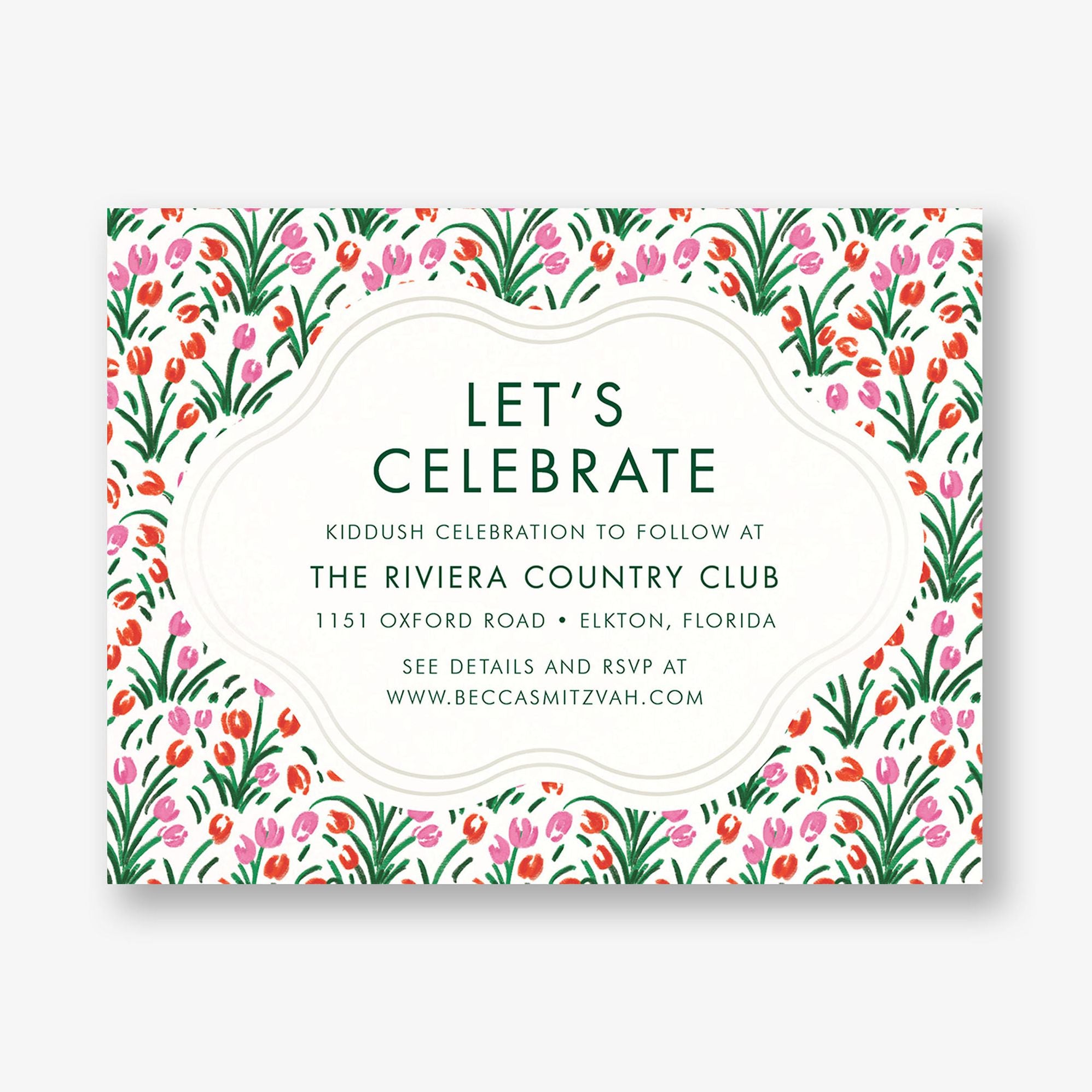 Tulip Field Foil Bat Mitzvah Information - Image 4