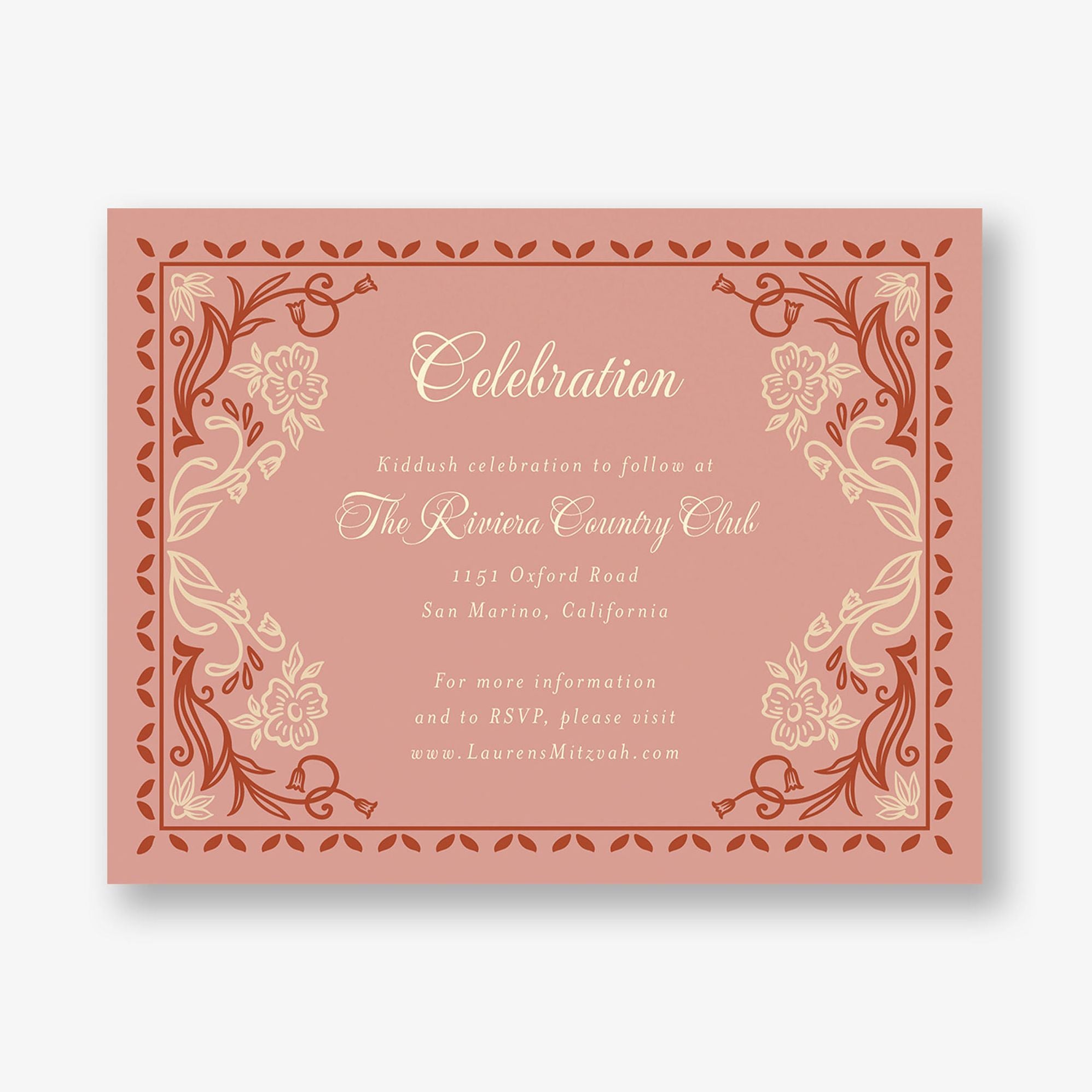 Folk Floral Bat Mitzvah Information - Image 3