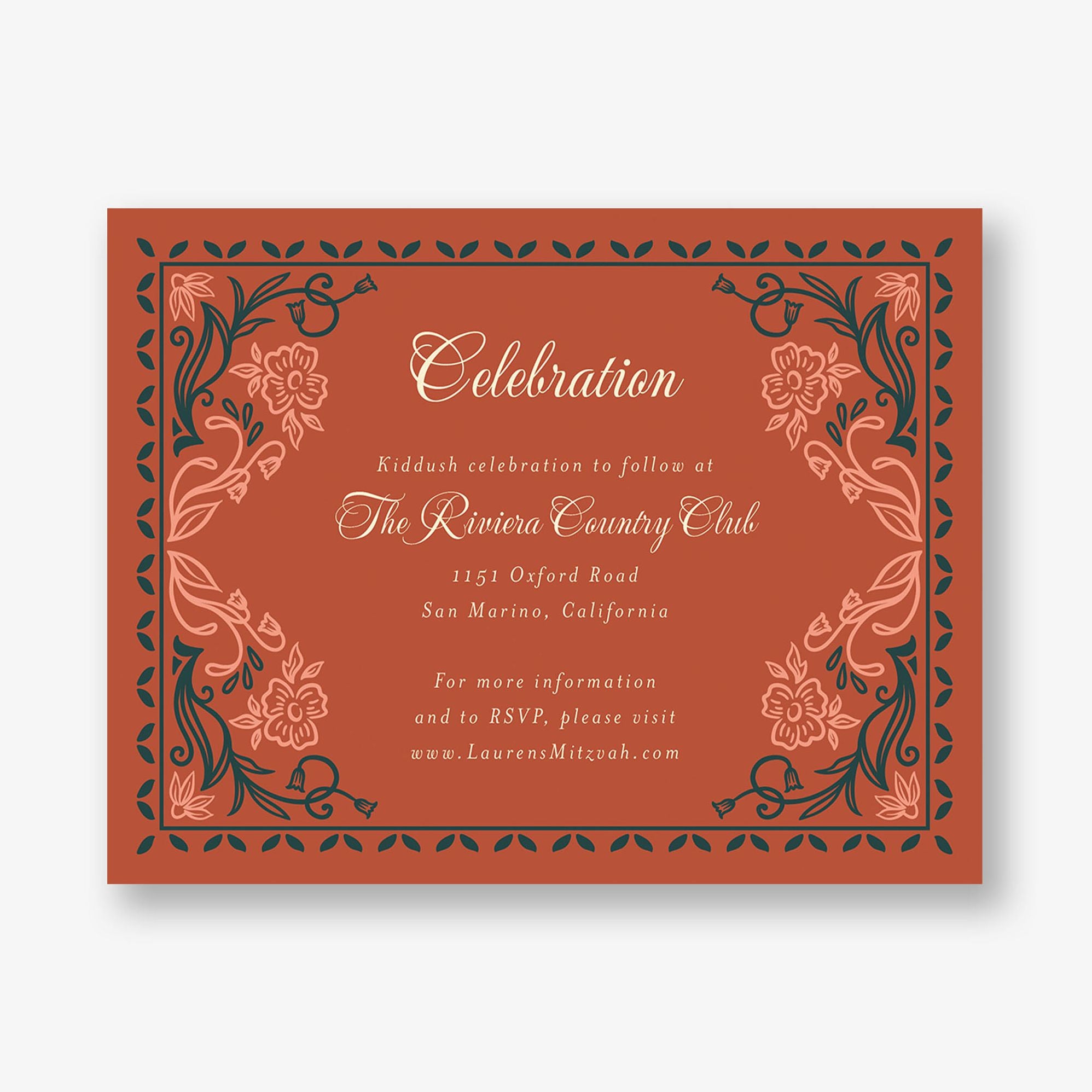 Folk Floral Bat Mitzvah Information - Image 4