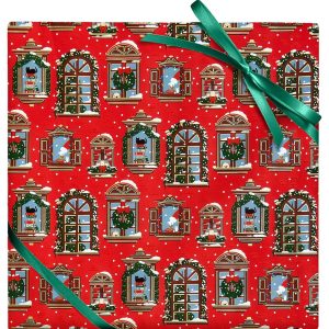 Holiday Windows Stone Wrapping Paper