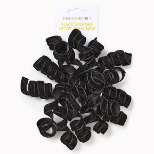 Black Shimmer Velvet Curly Bow