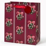 Mistletoe Stripes Medium Gift Bag