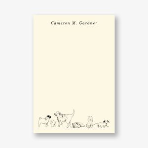 Sketched Dogs Personalized Notepad Set