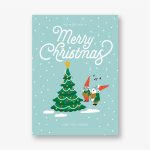 Caroling Gnomes Holiday Card