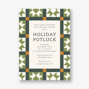 Patchwork Quilt Holiday Party Invitation