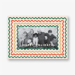 Holiday Ribbon Stripe Holiday Photo Card