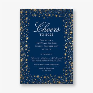Star Border Foil Party Invitation