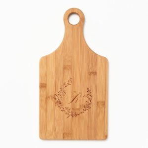 Bohemain Wreath Monogram Paddle Cutting Board