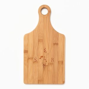 Dried Floral Monogram Paddle Cutting Board