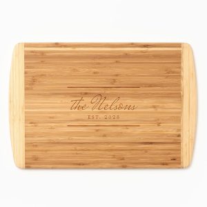 Rustic Script Two-Tone Cutting Board
