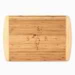 Dried Floral Monogram Two-Tone Cutting Board