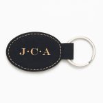 Simple Serif Initials Black Key Fob