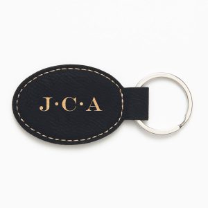 Simple Serif Initials Black Key Fob