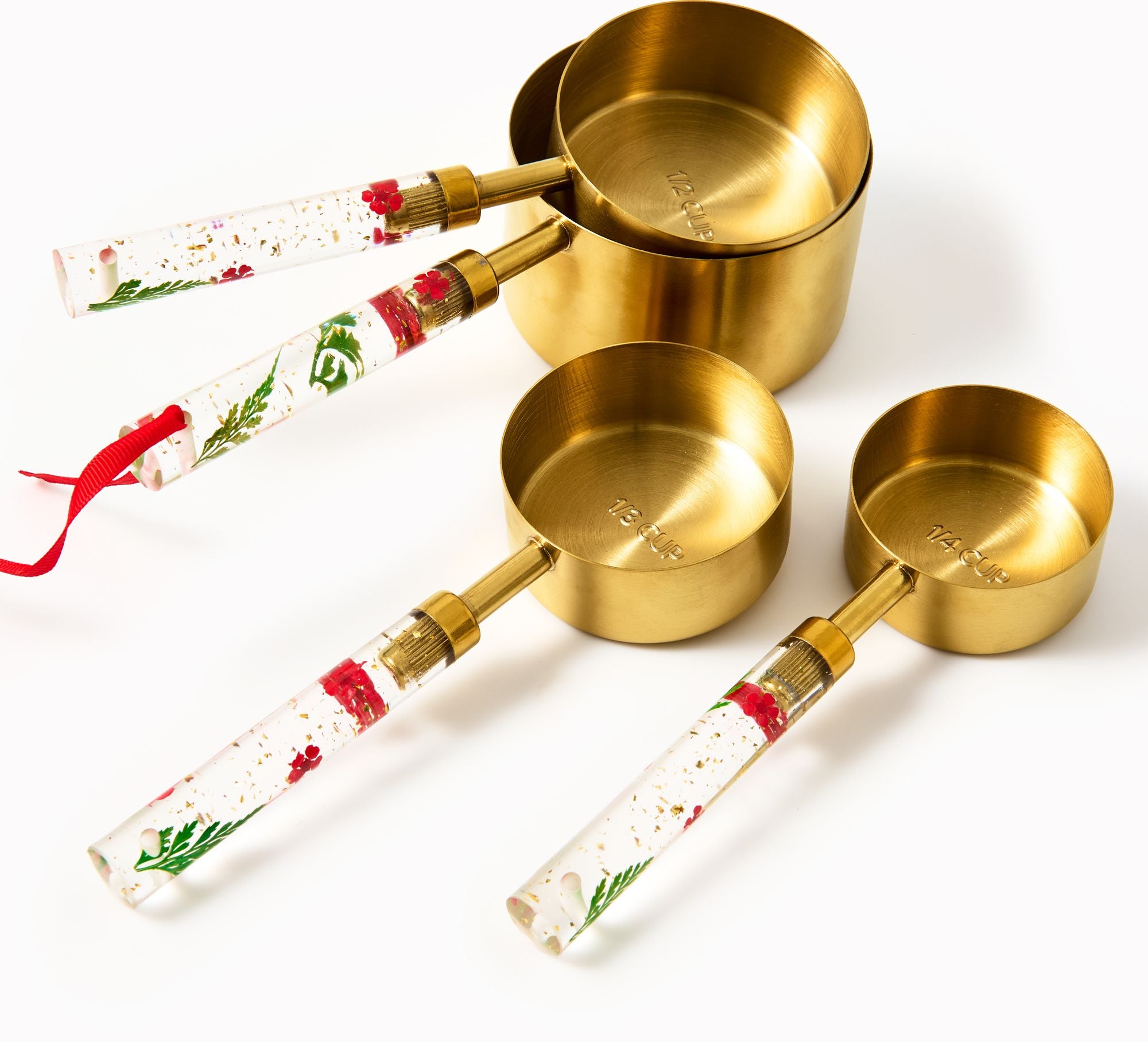 Holiday Pressed Flower Measuring Cups