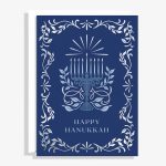 Silver Menorah Hanukkah Card