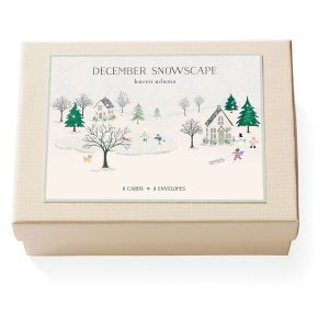 December Snowscape Note Card Box - Exclusive