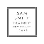 Triple Stripe Border Custom Stamp