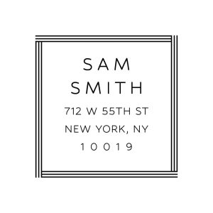 Triple Stripe Border Custom Stamp