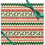 Holly Ricrac Textured Wrapping Paper