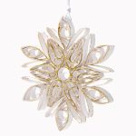 Snowflake Paper Ornament - White & Gold