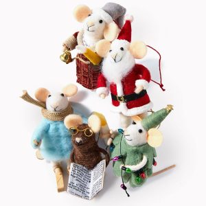 Felt Holiday Mice. Assorted