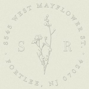 Dried Floral Monogram Custom Embosser