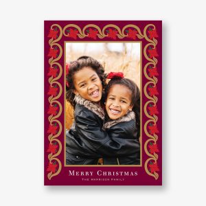 Gilded Poinsettia Holiday Photo Card