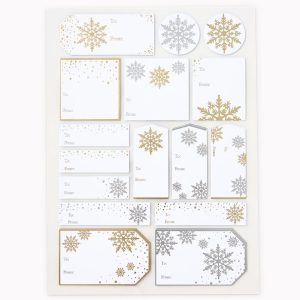 Silver/Gold Snowflakes Adhesive Labels