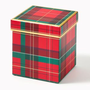 SQUARE Holiday Plaid Gift Box