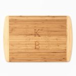 Leaves Monogram Two-Tone Cutting Board