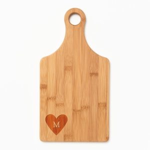 Filled Heart Paddle Cutting Board