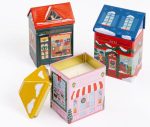 B&N Exclusive Holiday Village Tin Candles - Set of 3