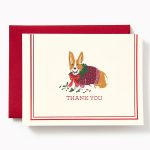 Christmas Festive Corgi Thank You Stationery Set